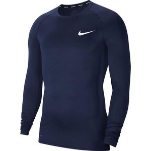 Nike pro top longsleeve in de kleur blauw.