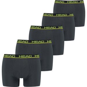 HEAD Boxershorts Basic Phantom / Lime Punch - 5-pack Grijze heren boxershorts - Maat XL