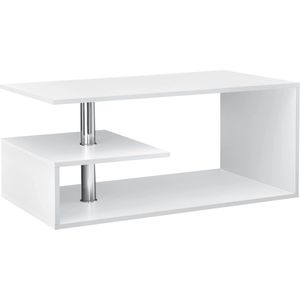 In And OutdoorMatch Salontafel Isobel - 90x50x41cm - Wit - Spaanplaat - Stijlvol design