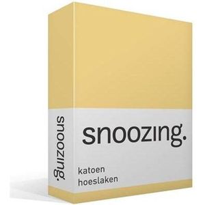 Snoozing - Katoen - Hoeslaken - Tweepersoons - 150x200 cm - Geel
