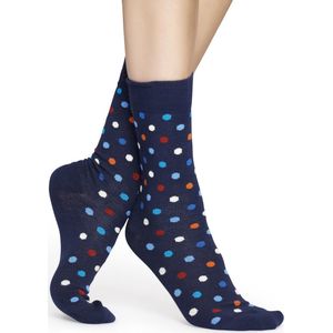 Happy Socks - Dots - Donkerblauw/rood/wit - Unisex - Maat 36-40