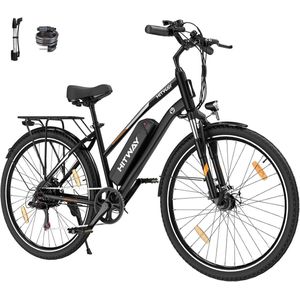 Hitway Elektrische Fiets BK27S - Trendy 28 Inch City Commuter EBike met Afneembare 36V 13Ah Lithium Batterij - Damesfiets - E-Bike met 250W Motor - 7 Versnellingen - IP54 Waterdicht