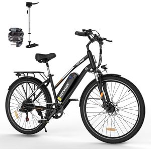 Hitway Elektrische Fiets BK27 - 28 Inch City Commuter EBike met Afneembare 36V 12Ah Lithium Batterij - Mountain E-Bike met 250W Motor - 7 Versnellingen - IP54 Waterdicht