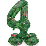 Folat - Staande folieballon Cijfer 4 Jungle Vibe - 41 cm