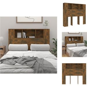 vidaXL Wandhoofdbordkast - Gerookt eiken - 120 x 18.5 x 104.5 cm - Bewerkt hout - Bedonderdeel