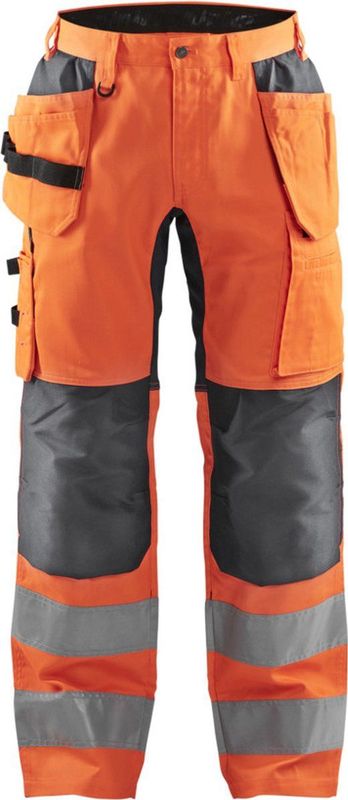 Blaklader Werkbroek met stretch High Vis 1552-1811 - High Vis Oranje/Medium Grijs - C44