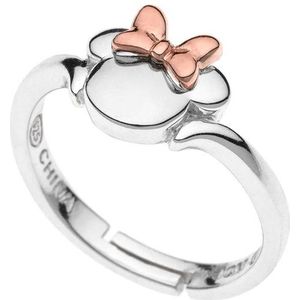 Disney 4-DIS015 Zilveren Minnie Mouse Kinderring - Minnie Ring - Maat 47 tot 50 - Minnie 8,7x8,8mm - 925 Zilver - Rosegoudkleurig