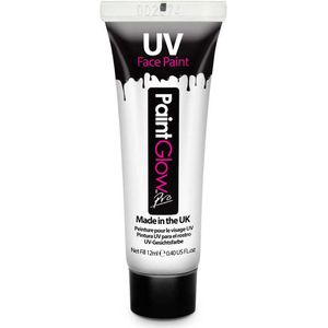 PaintGlow - UV Face & Body paint - Blacklight verf - Festival make up - 12 ml - wit