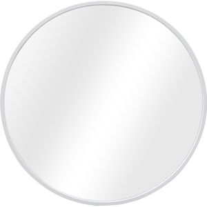 Spiegel Celeste - Hangende Spiegel - Rond - Ø50cm - Wit - Aluminium en Glas - Stijlvolle uitstraling