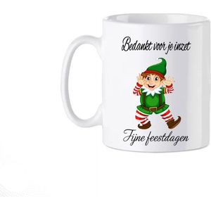 Bedrukte Beker Fijne feestdagen Mok Quote Tekst Mug Spreuken Gepersonaliseerd Cadeau Geschenk Kerst Pakket Christmas Bedrijf Collega Werknemer Werkvloer