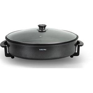 Swiss Pro+ - Multifunctionele grill pan XXL SP-PP42- Elektrische Hapjespan 42 cm - Pizzapan - Pizza - Kippiepan Snackpan