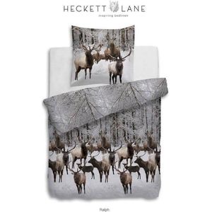 Heckett & Lane Ralph Dekbedovertrek - Tweepersoons - 200x200/220 cm - Taupe/Grijs