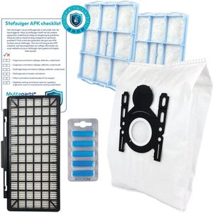 Siemens M5 & Z5 serie stofzuiger-APK set | Complete onderhoudsset met stofzuigerzakken (10 x), motorfilter (2 x), HEPA filter, geursticks (5 x), APK-checklist & APK-sticker | Maak je stofzuiger als nieuw met de Multaparts® huismerk stofzuiger-APK
