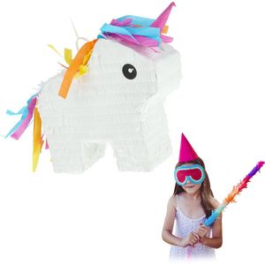 Relaxdays pinata eenhoorn - meisjes - mini piñata unicorn - vrijgezellenfeest - verjaardag