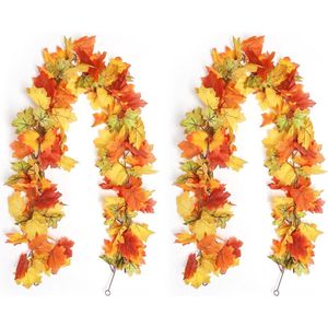 Esdoornbladeren Slinger van 175cm - Hangende Herfstbladeren Decor - Kunstmatig Bladeren - Thuis Decoratie - Dankzegging Partij - Bruiloft - Haard Buitenshuis .