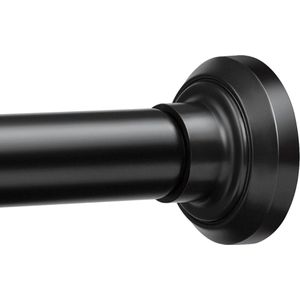 Douchegordijnstang - Klemstang - Aluminium - 75-135 cm - Zwart