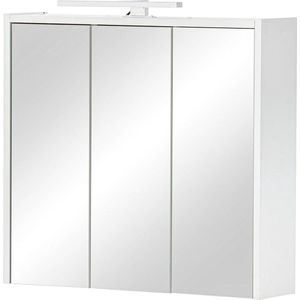 Spiegelkast Palermo houtmateriaal mat wit 650 x 160 x 627 cm (B-D-H) met LED verlichting.