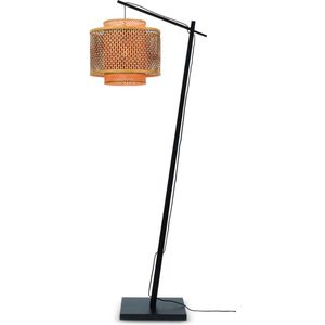 GOOD&MOJO Vloerlamp Bhutan - Bamboe Zwart/Naturel - 68x40x176cm - Scandinavisch,Bohemian - Staande lampen voor Woonkamer - Slaapkamer