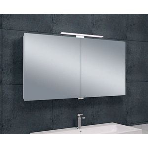 Bally Luxe Spiegelkast 120x60x14cm Met LED Verlichting Stopcontact Binnen en Buiten Spiegel Glazen Planken Aluminium
