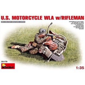 MiniArt U.S. Motorcycle WLA w/Rifleman + Ammo by Mig lijm