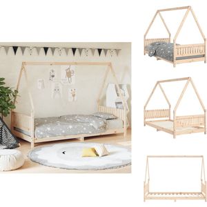vidaXL Kinderbedframe - Kinderbedframes - Kinderbed - Peuterbed - Kinderbedframe 90x190 cm massief grenenhout