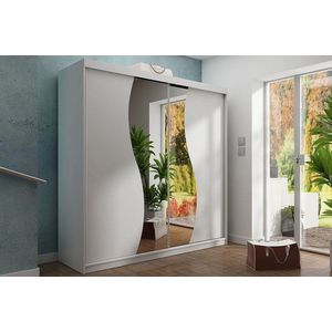 Amo - Schuifdeurkast - Wit - 250 cm - Met Spiegel