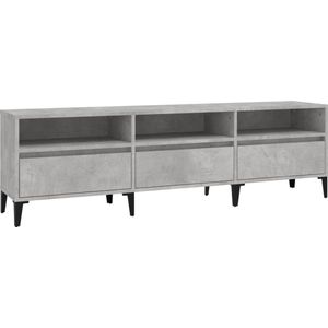 vidaXL Tv-meubel - 150x30x44,5 cm - Betongrijs Tv-kast - Betonnen Grijs - Houten Tv-kast - Salontafel - Media Kast