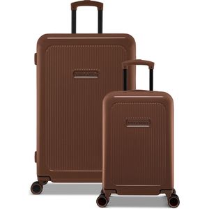 SUITSUIT Kofferset 2 delig - Reiskoffer groot - Handbagage koffer 55x35x20 - Kofferset - Veilig TSA Cijferslot - Reiskoffer set - Reiskoffer met wielen - Expression koffersets Nutshell - Bruin