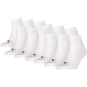 Puma Quarter Plain (12-Pack) Sokken (regular) - Maat 35-38 - Unisex - wit/zwart