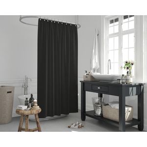 Zethome - Douchegordijn - 240x200 cm - Zwart - Extra Breed - Badkamer Gordijn - Shower Curtain - Waterdicht - Sneldrogend en Anti Schimmel -Wasbaar en Duurzaam