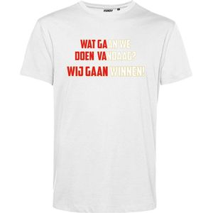 T-shirt kind Wij gaan winnen! | Feyenoord Supporter | Shirt Kampioen | Kampioensshirt | Wit | maat 152
