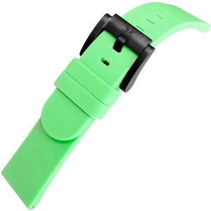 Marc Coblen / TW Steel Horlogeband Lichtgroen Silicone Rubber Zwarte Gesp - 22mm