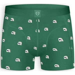 A-dam Green Caravan - Boxershort - Onderbroek - Ondergoed - Organisch Katoen - Regular Fit - Boxershorts - Heren - Mannen - Groen - S