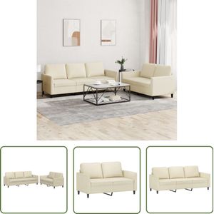 vidaXL 2-delige loungeset kunstleer crème Loungeset - Kunstleder Sofa - Crème Lounge - Buitenlounge - Tuinbank