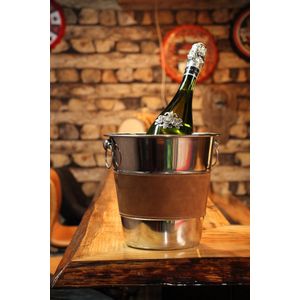 Wijnkoeler - Wijn koeler - Champagne koeler - Koeler -Cooler - RVS - Champagne emmer - Bar decoratie - Wijn emmer- Wine - Wijn - Luxe wijn koeler - 20cm - Cave & Garden