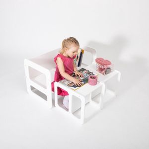 Montessori Speeltafel & Stoel Set - Handgemaakt, Duurzaam & Stimuleert Zelfstandigheid - WIT