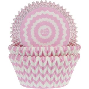 House of Marie Cupcake Vormpjes - Baking Cups - Chevron Roze - pk/50