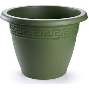 Plasticforte Plantenpot - donkergroen - 18x13 cm - bloempot - kunststof - rond