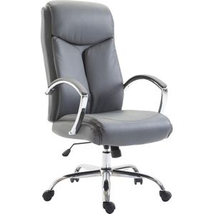 Bureaustoel - Bureaustoelen voor volwassenen - Design - In hoogte verstelbaar - XL - Kunstleer - Grijs - 73x65x125 cm