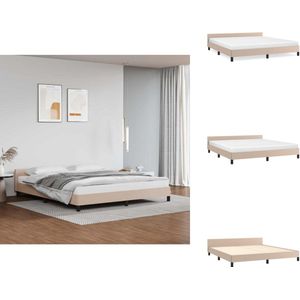 vidaXL Bedframe Met Hoofdbord - Bedframes Met Hoofdborden - Bedframe - Bed - Bedframe met hoofdeinde zonder matras Cappuccino 160x200 cm