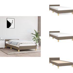 vidaXL Bedframe Met Hoofdeinde - Bedframes Met Hoofdeindes - Bed - Slaapmeubel - Bedframe met hoofdeinde zonder matras 90x190 cm stof taupe