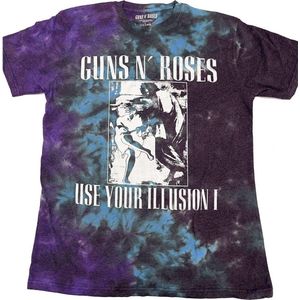 Guns N' Roses - Use Your Illusion Monochrome Heren T-shirt - L - Blauw/Paars