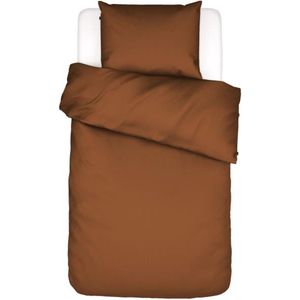 ESSENZA Minte Dekbedovertrek Leather brown - Eenpersoons – 140x200/220 cm