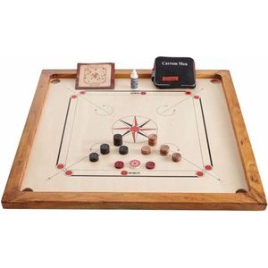 Carrom, ECO-hardhout Junior - Portable - 68x68 cm ®Designed in UK - Prachtig afgewerkt - Kwaliteit & Klasse - ECO Made in India