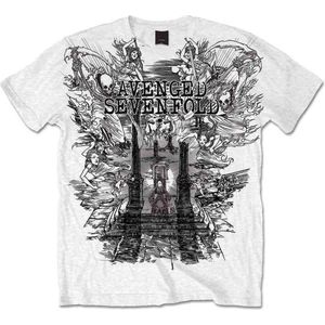 Avenged Sevenfold - Land Of Cain Heren T-shirt - S - Wit