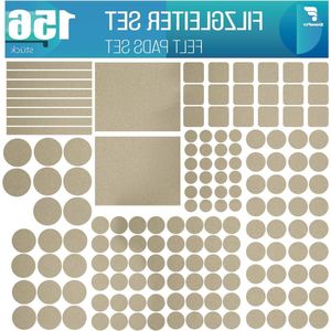 156-delige Set Zelfklevende Viltglijders - Ronde en Vierkante - 3 mm dik - Antislip - Beige