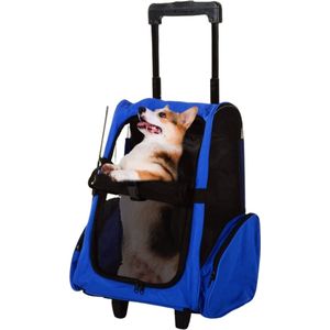 Zenzee - Hondenrugzak - Honden draagtas - Hondenbuggy - Blauw/Zwart - 36 x 30 x 49 cm
