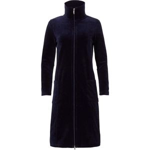 Pastunette Deluxe dames badjas velours - met Rits - Donkerblauw - S