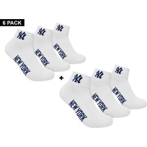 New York Yankees - 6-Pack Quarter Socks - Witte Sokken - 39 - 42 - Wit