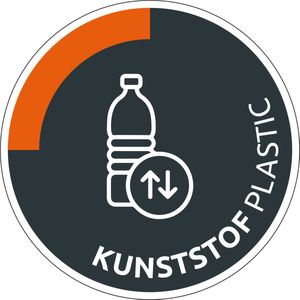 Kunststof sticker - tweetalig 200 mm
